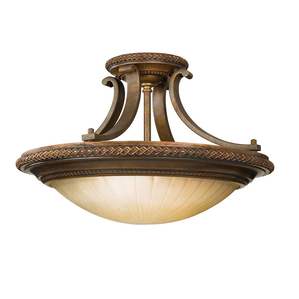 Kelham Hall 2-flammige Deckenleuchte, Firenze Gold/Britische Bronze - Elsteadlighting - leuchtengrosshandel24