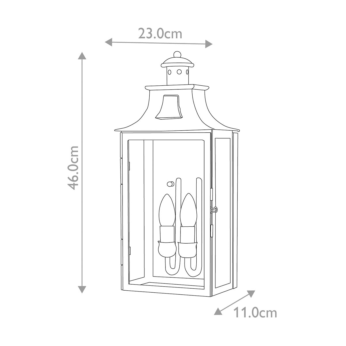 Kendal 2 - flammige Wandlaterne - Altbronze - Elsteadlighting - KENDAL