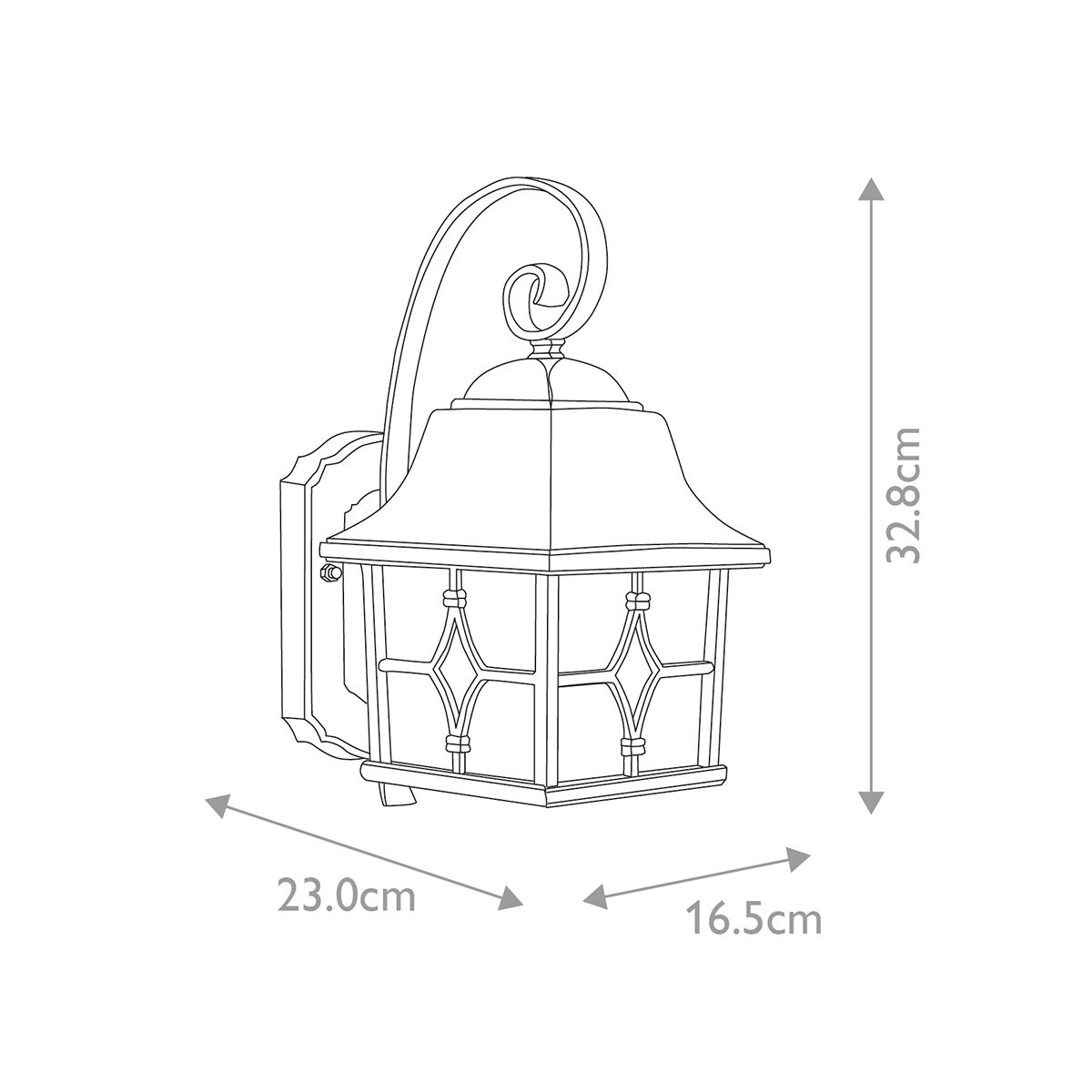 Kent 1 - flammige Wandlaterne - Schwarz - Elsteadlighting - KENT