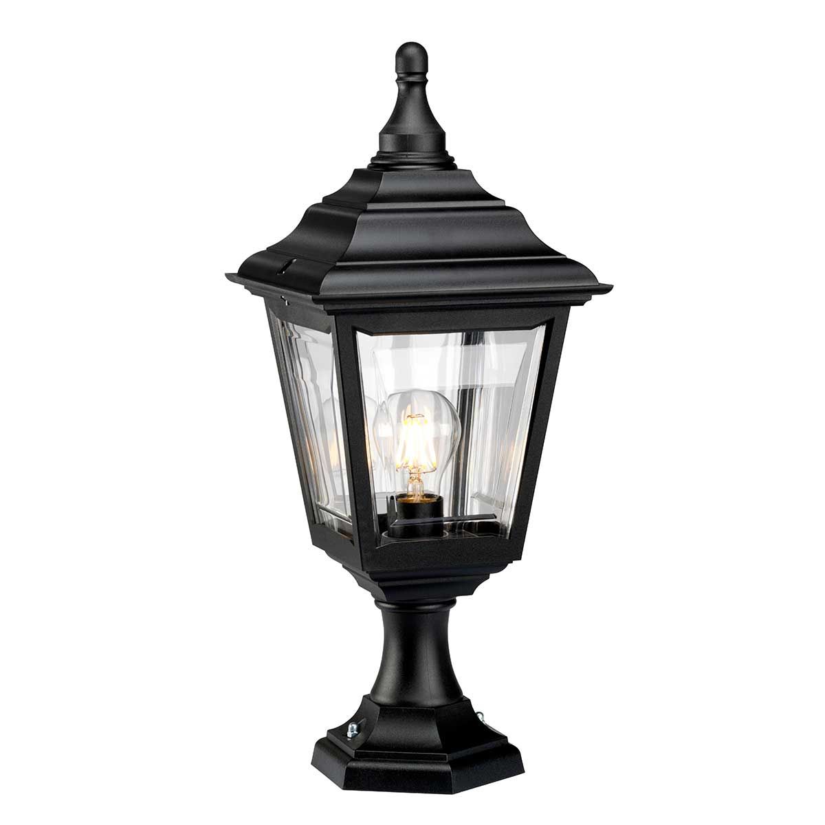 Kerry 1 - flammige Sockel - /Verandaleuchte, Schwarz - Elsteadlighting - KERRY - PED - POR