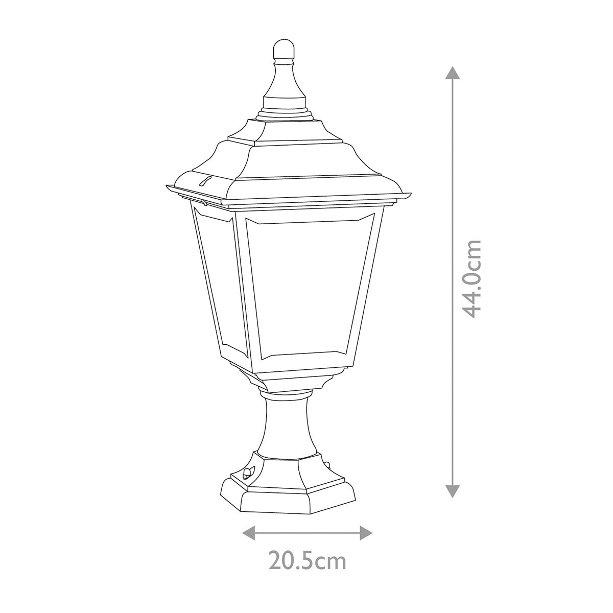 Kerry 1 - flammige Sockel - /Verandaleuchte, Schwarz - Elsteadlighting - KERRY - PED - POR