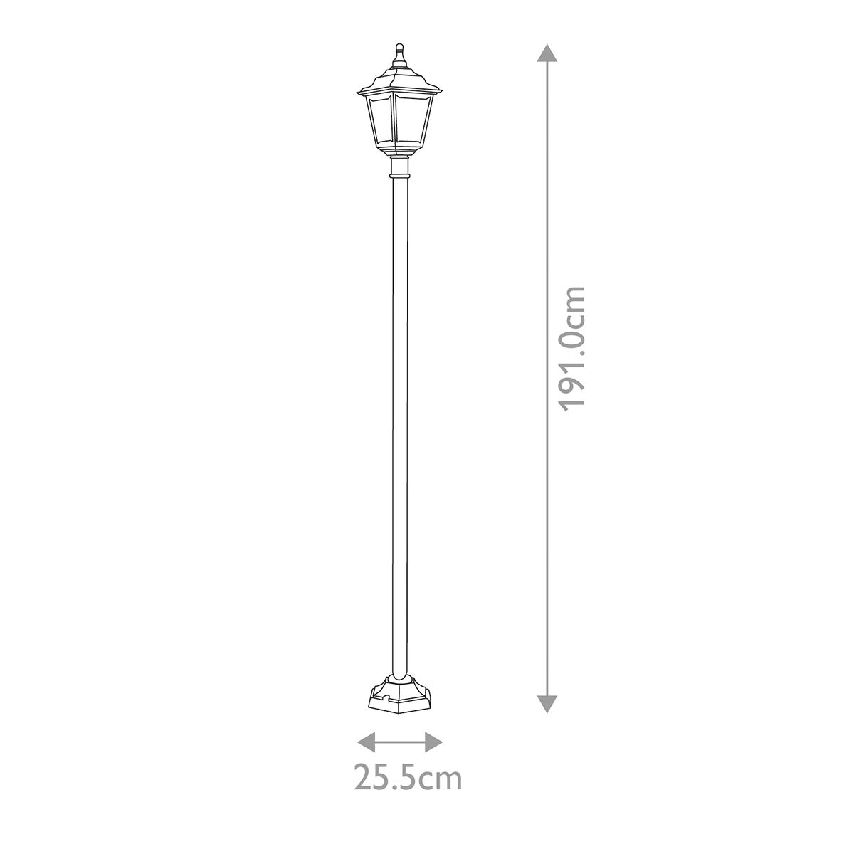 Kerry Laternenpfahl mit 1 Licht, Schwarz - Elsteadlighting - KERRY - POST