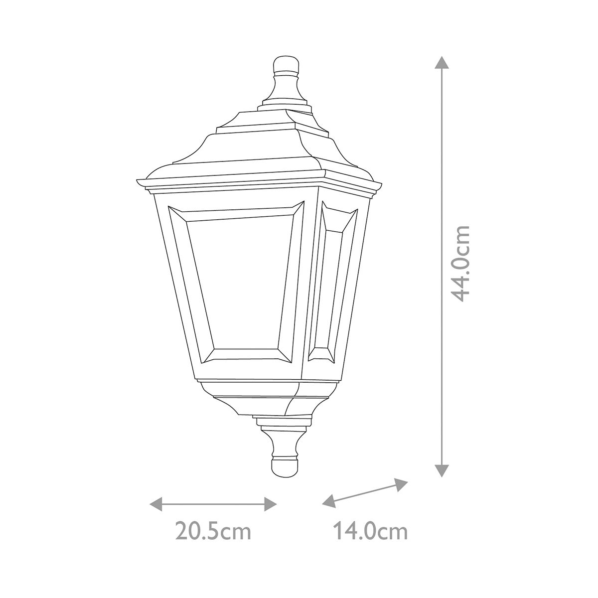 Kerry Wandlaterne mit 1 Licht, Schwarz - Elsteadlighting - KERRY - FLUSH