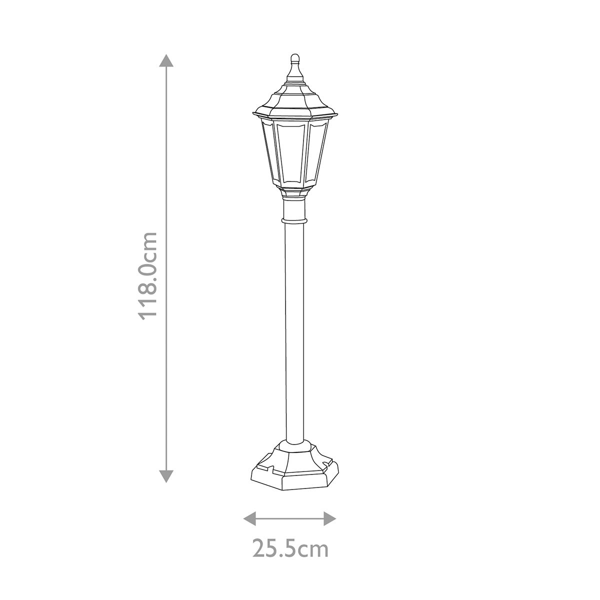 Kinsale Säulenlaterne mit 1 Licht, Schwarz - Elsteadlighting - KINSALE - PILLAR