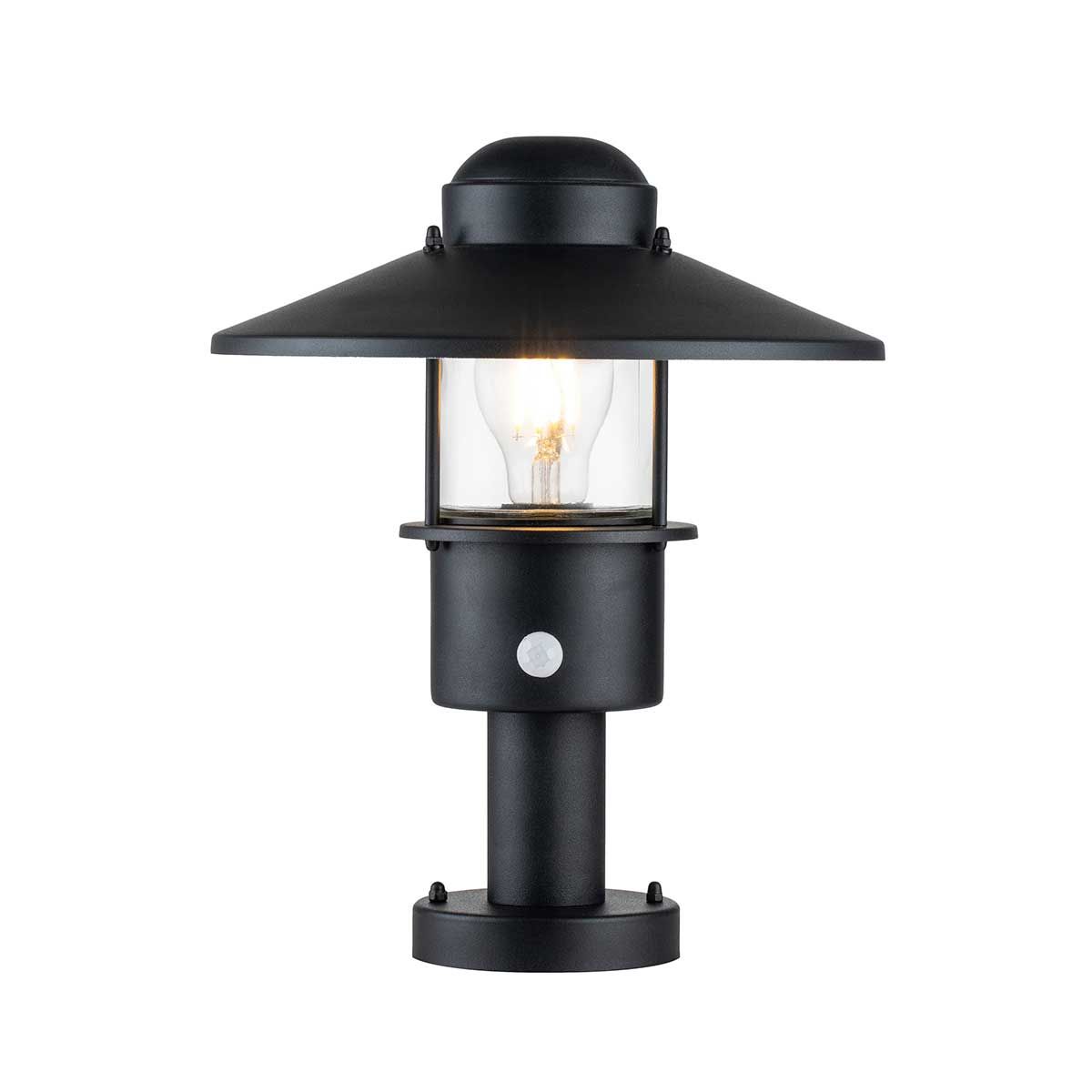 Klampenborg 1 - flammige Sockelleuchte mit PIR - Schwarz - Elsteadlighting - KLAMPENBORG - PED - PIR - BK