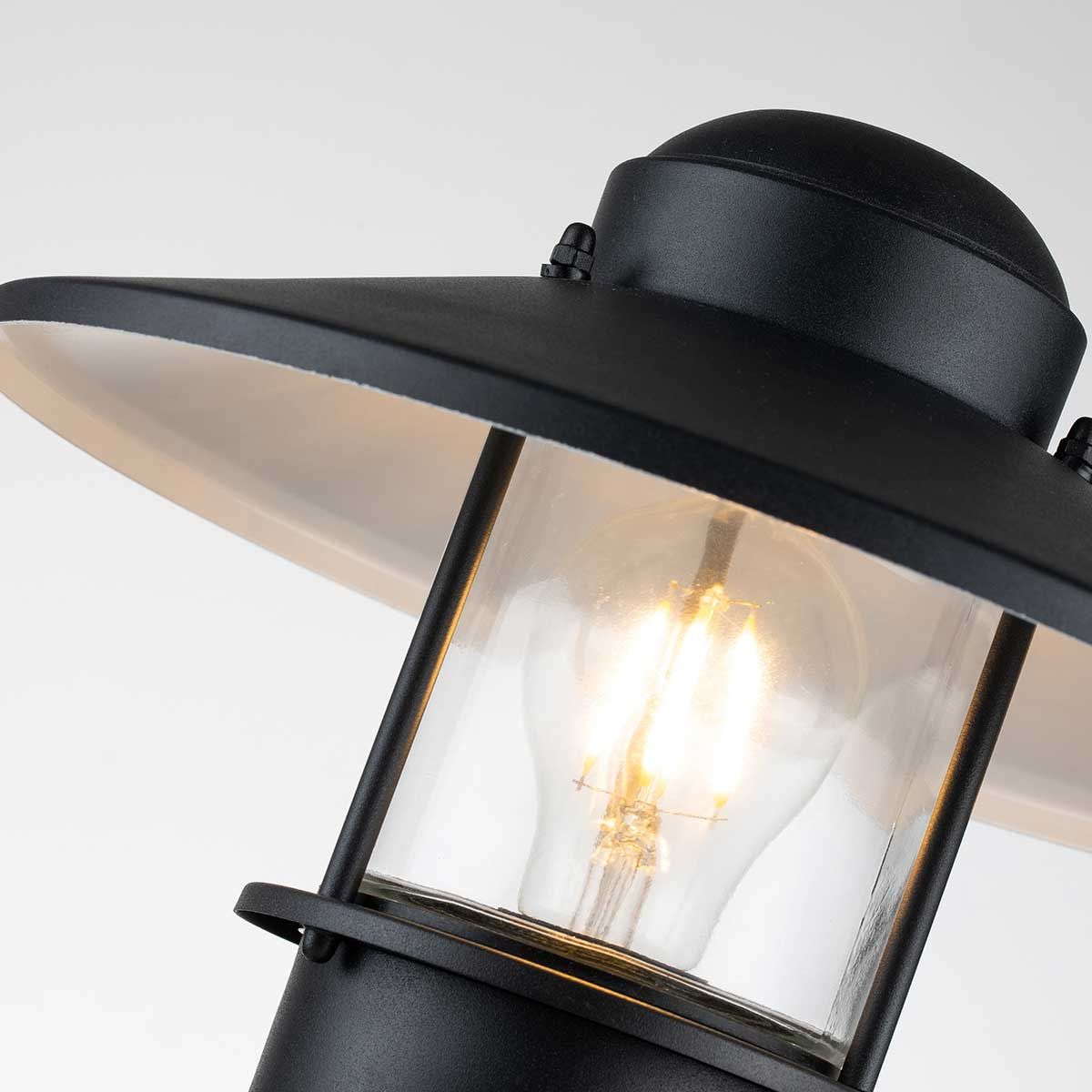 Klampenborg 1 - flammige Sockelleuchte mit PIR - Schwarz - Elsteadlighting - KLAMPENBORG - PED - PIR - BK
