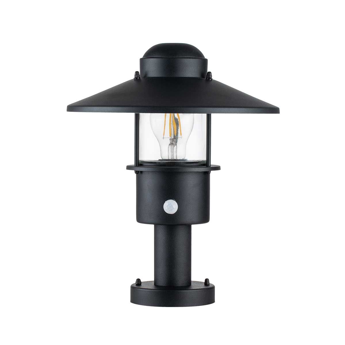 Klampenborg 1 - flammige Sockelleuchte mit PIR - Schwarz - Elsteadlighting - KLAMPENBORG - PED - PIR - BK