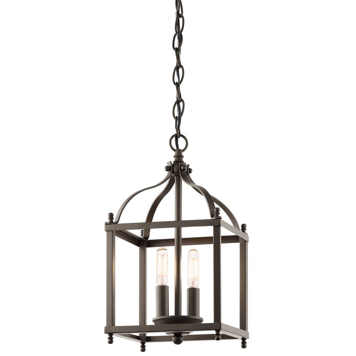 Kleine 2-flammige Pendelleuchte Larkin - Alte Bronze - Elsteadlighting - leuchtengrosshandel24