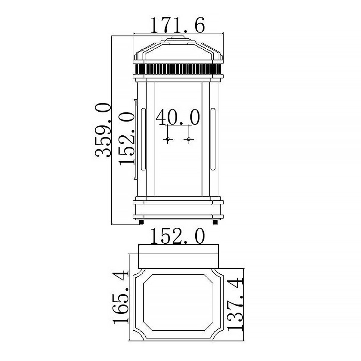 Kleine Außenlaterne Federal - Vergoldete Bronze - Elsteadlighting - FE - FEDERAL - S