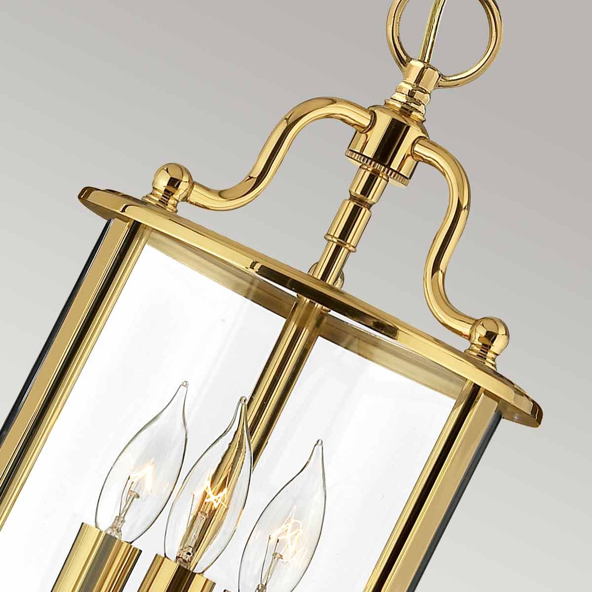 Kleine Pendelleuchte Gentry mit 3 Lichtern, Messing poliert - Elsteadlighting - leuchtengrosshandel24