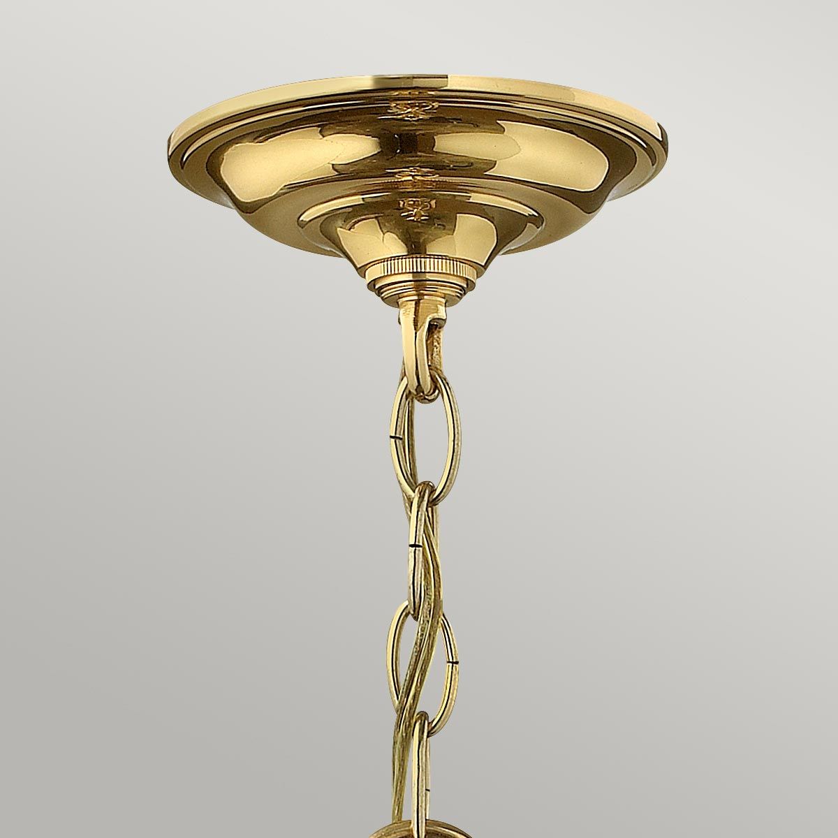 Kleine Pendelleuchte Gentry mit 3 Lichtern, Messing poliert - Elsteadlighting - leuchtengrosshandel24