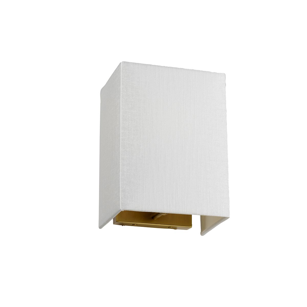 Kleine rechteckige Wandleuchte Riley mit Rückplatte aus gealtertem Messing und elfenbeinfarbenem Schirm - Elsteadlighting - DL - RILEY - S - IV - AB