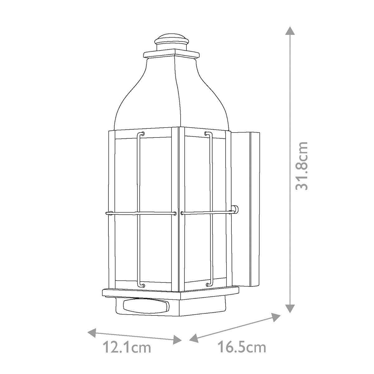 Kleine Wandlaterne Bingham mit 1 Licht, Sienna - Elsteadlighting - HK - BINGHAM - S