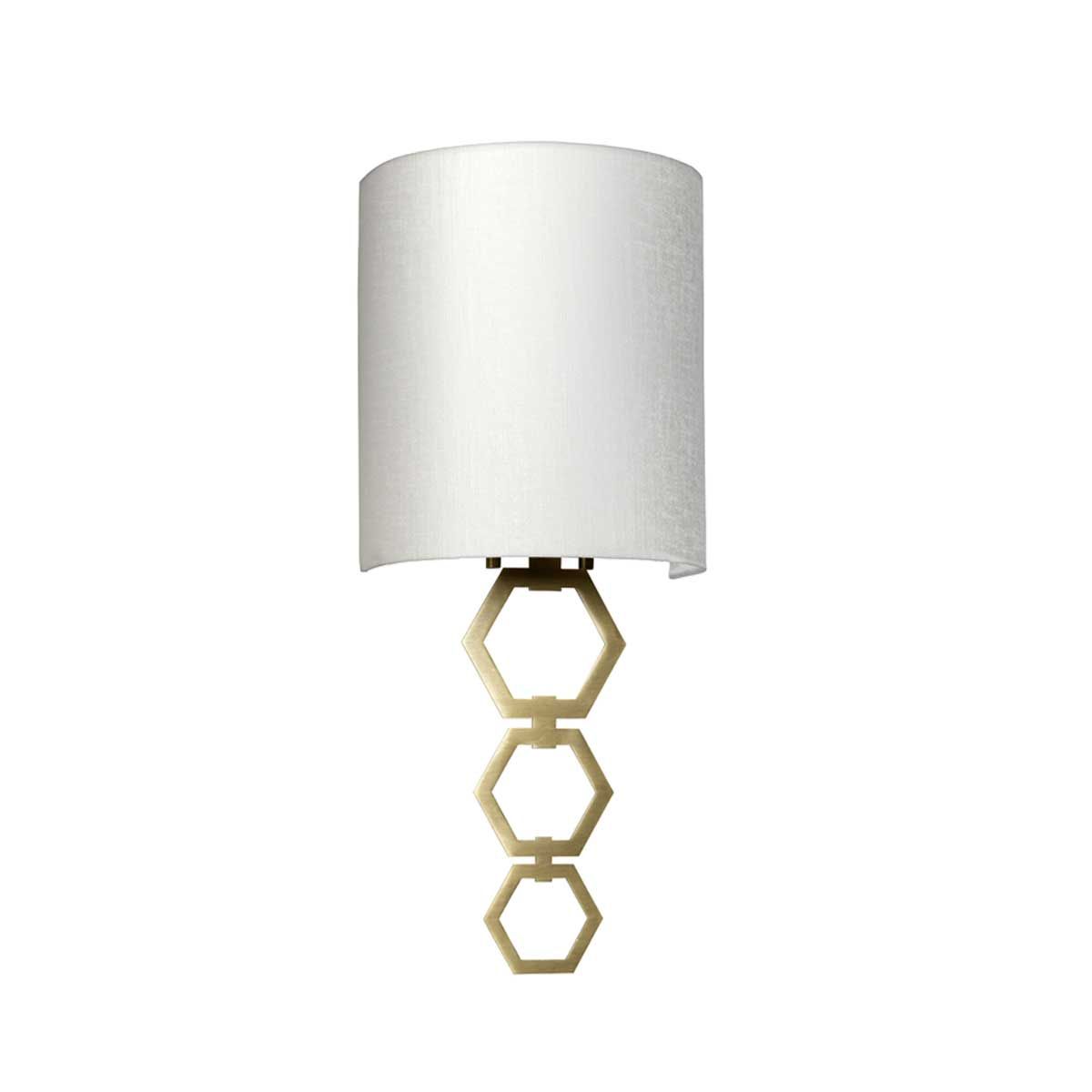 Kleine Wandleuchte Clark mit 1 Licht, gealtertes Messing, Lampenschirm aus elfenbeinfarbener Kunstseide - Elsteadlighting - leuchtengrosshandel24