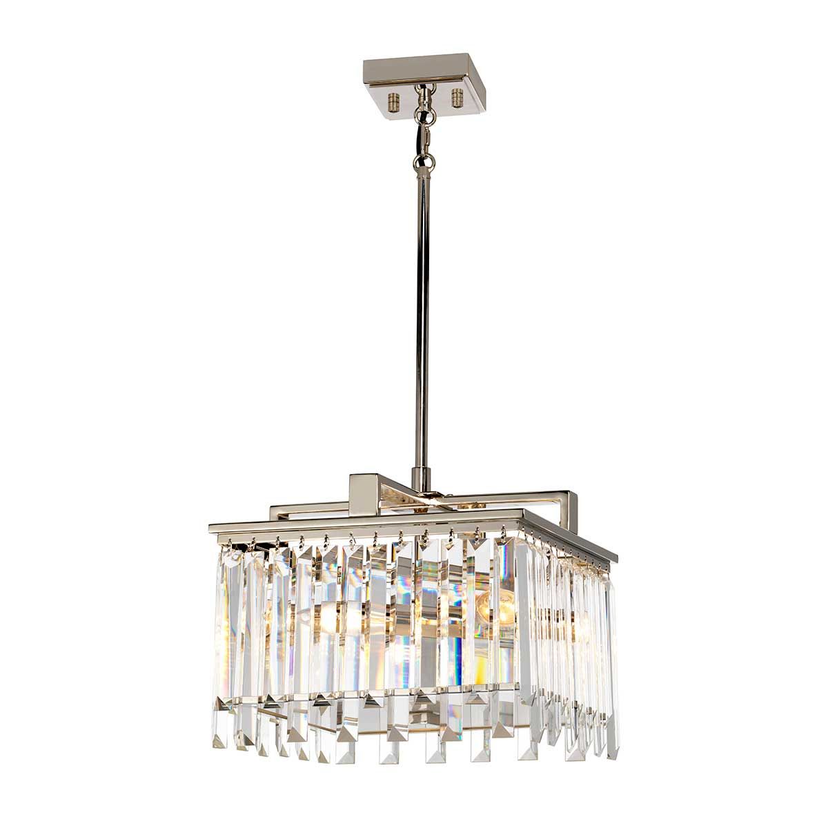 Kleiner Kronleuchter Aries mit 4 Lichtern, poliertes Nickel - Elsteadlighting - leuchtengrosshandel24