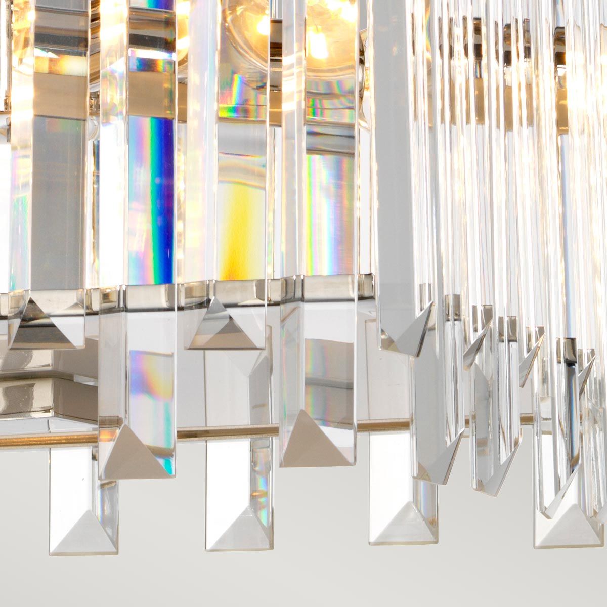Kleiner Kronleuchter Aries mit 4 Lichtern, poliertes Nickel - Elsteadlighting - leuchtengrosshandel24
