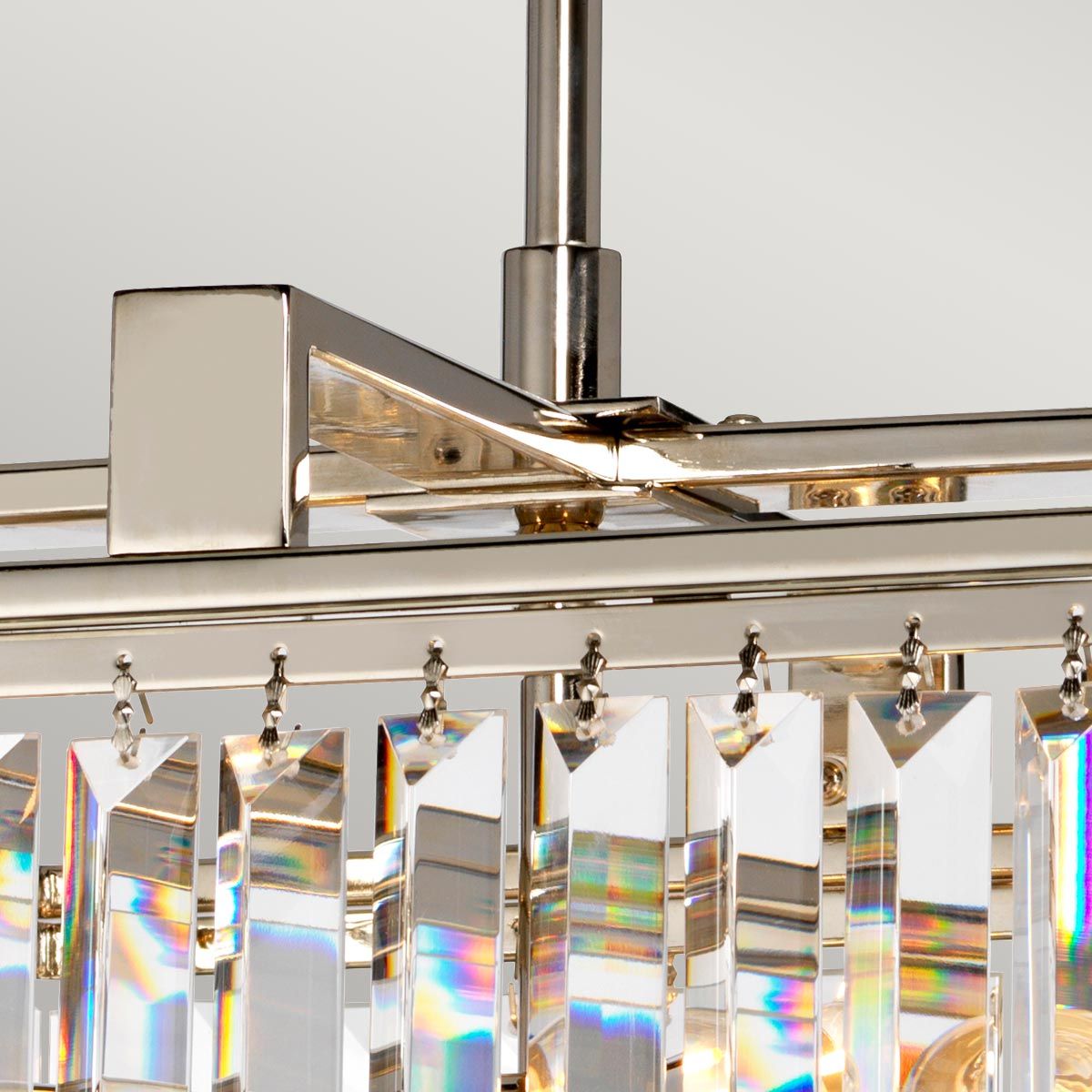 Kleiner Kronleuchter Aries mit 4 Lichtern, poliertes Nickel - Elsteadlighting - leuchtengrosshandel24