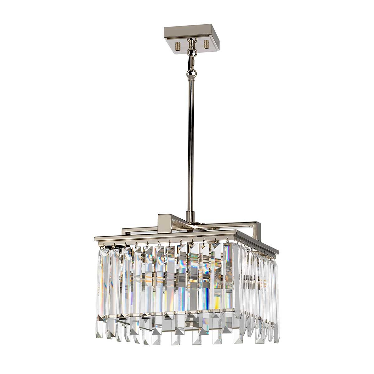 Kleiner Kronleuchter Aries mit 4 Lichtern, poliertes Nickel - Elsteadlighting - leuchtengrosshandel24