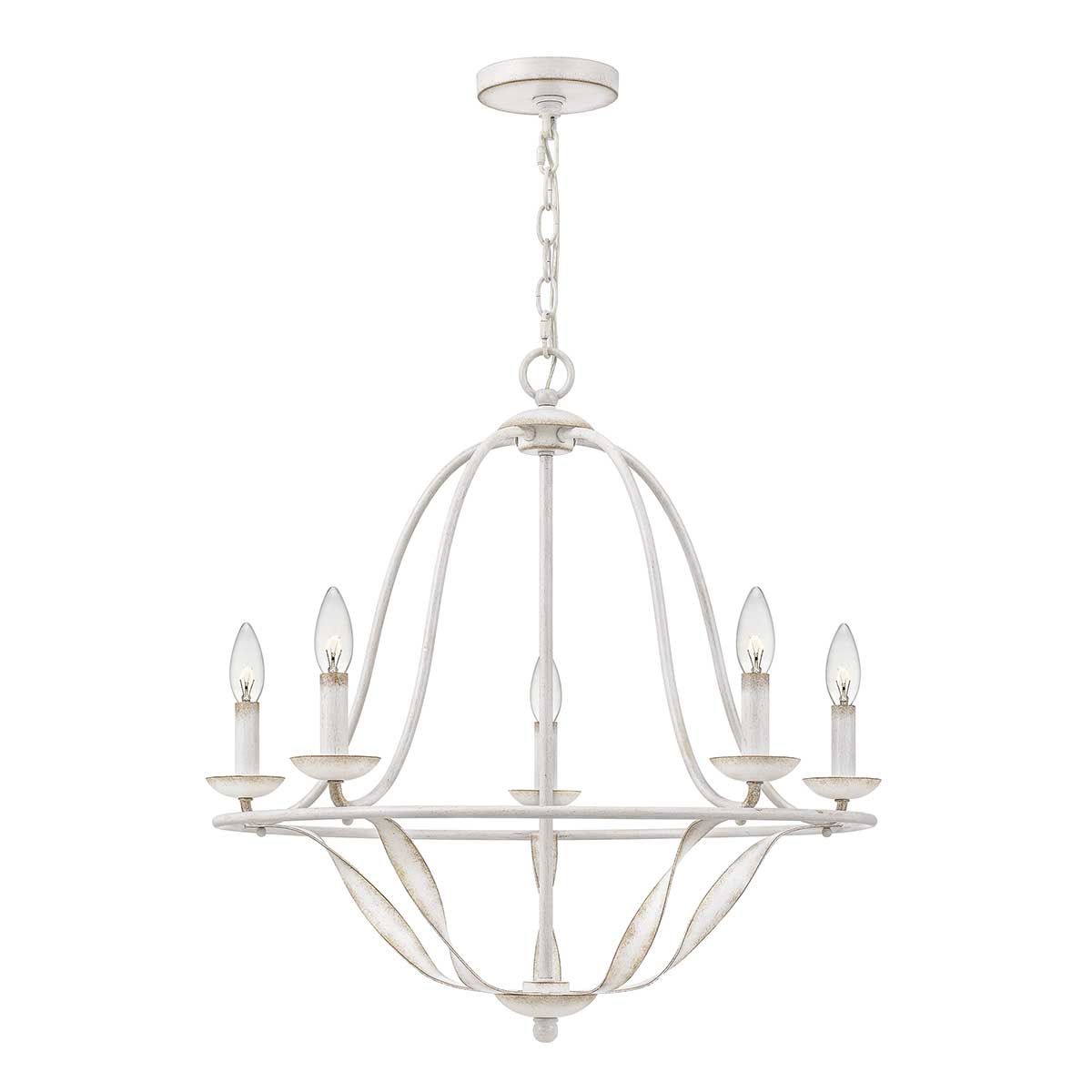 Kronleuchter Bradbury mit 5 Lichtern, Antikweiß - Elsteadlighting - leuchtengrosshandel24