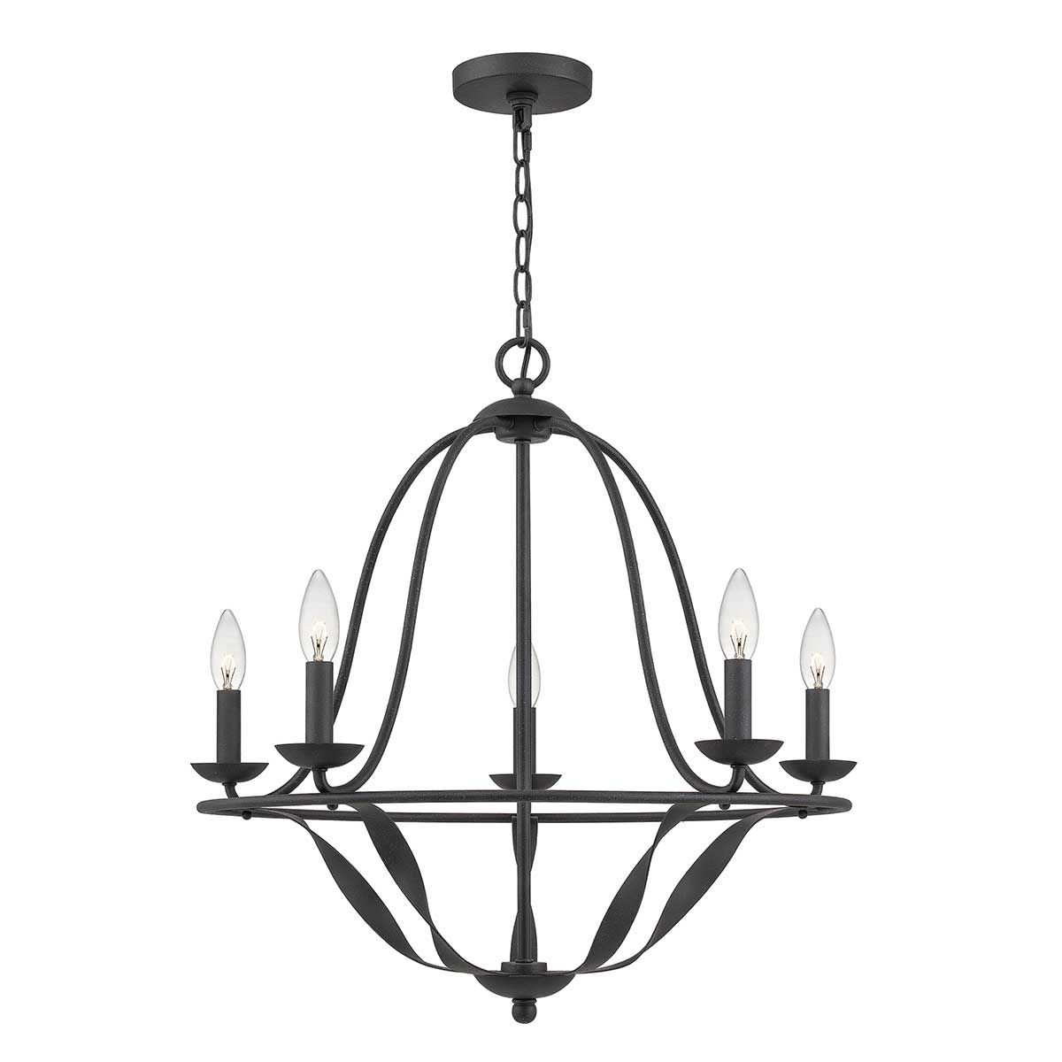 Kronleuchter Bradbury mit 5 Lichtern, Esche grau - Elsteadlighting - leuchtengrosshandel24
