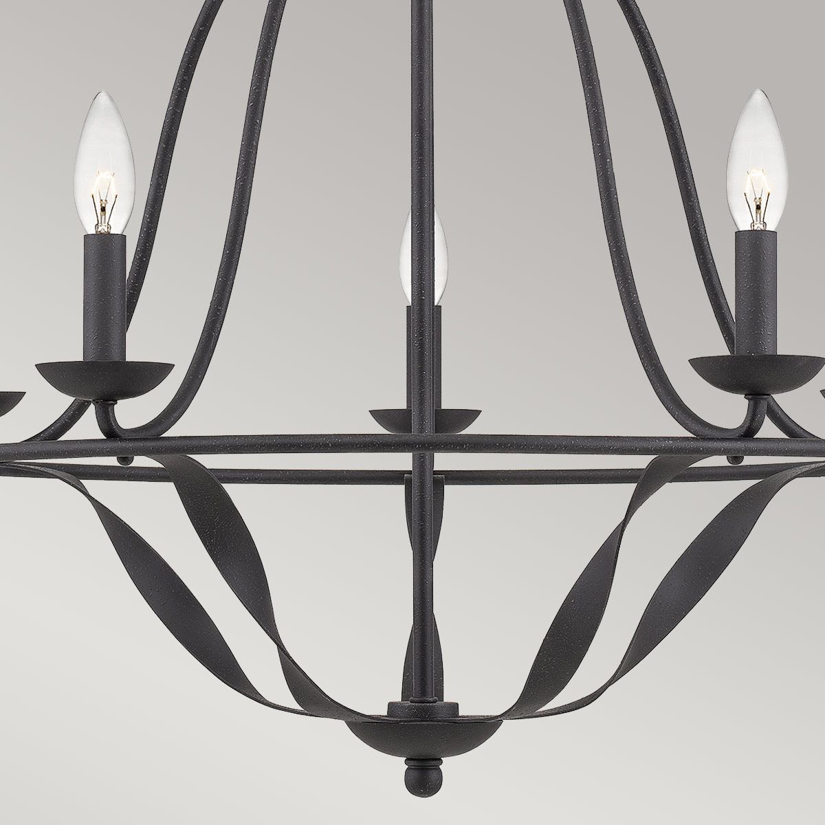 Kronleuchter Bradbury mit 5 Lichtern, Esche grau - Elsteadlighting - leuchtengrosshandel24