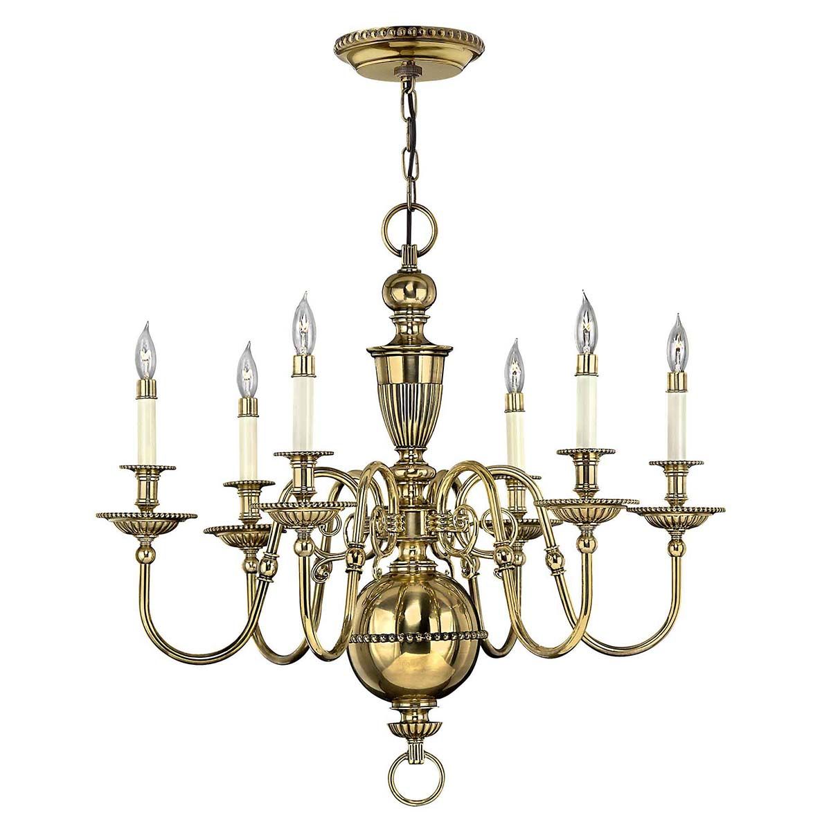 Kronleuchter „Cambridge“ mit 6 Lichtern, brüniertes Messing - Elsteadlighting - leuchtengrosshandel24