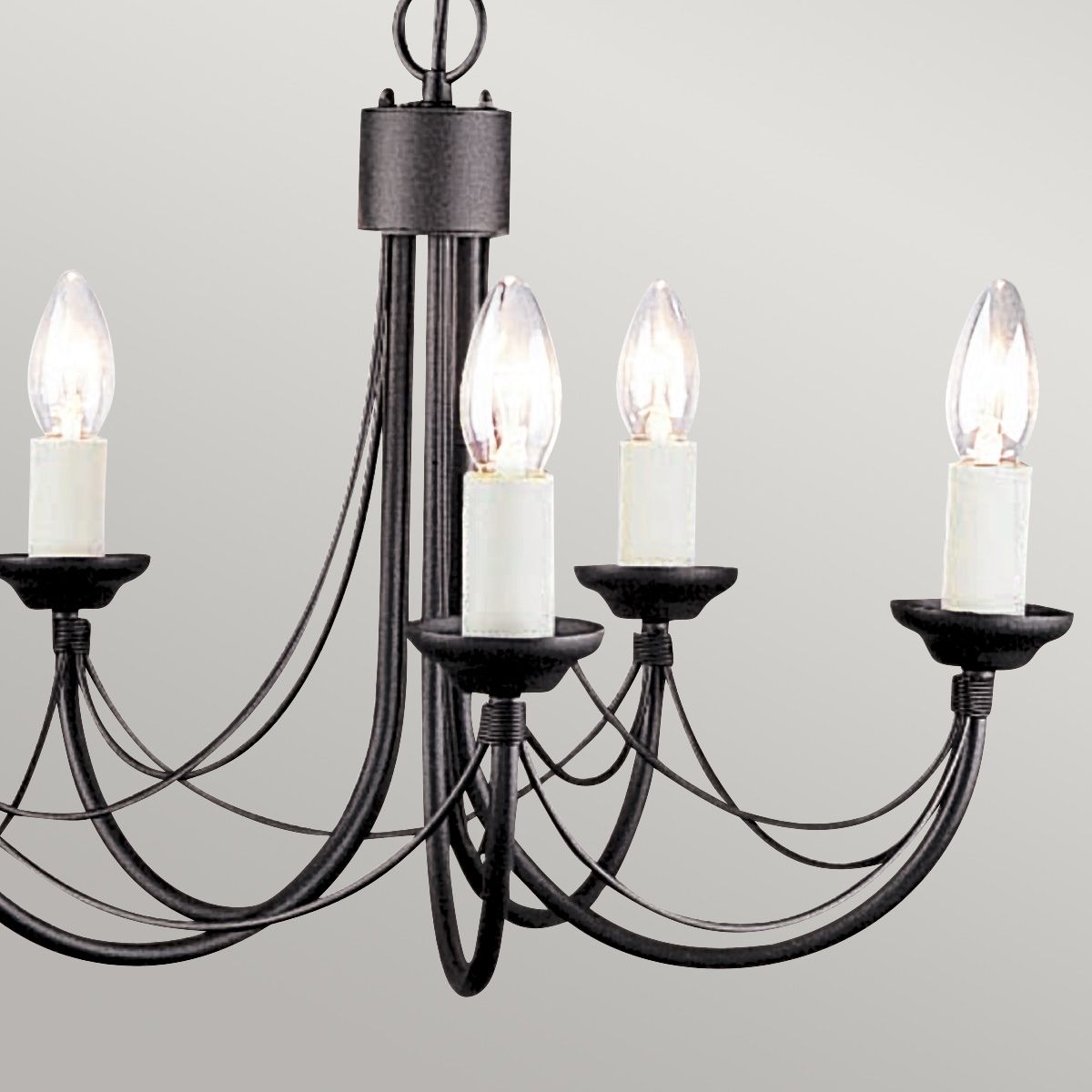 Kronleuchter Carisbrooke mit 5 Lichtern, Schwarz - Elsteadlighting - leuchtengrosshandel24