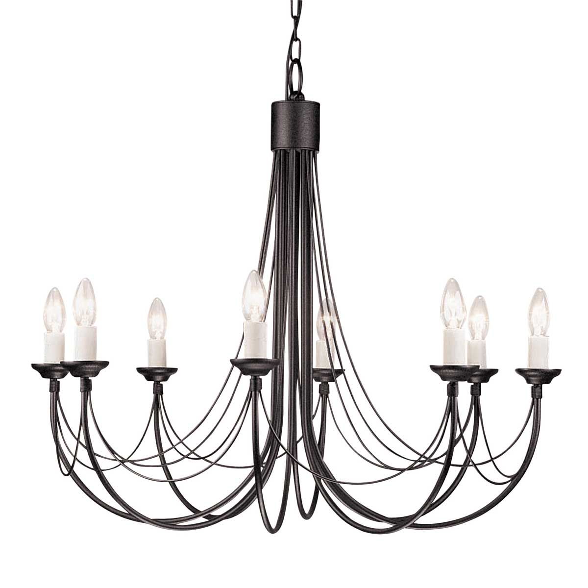 Kronleuchter Carisbrooke mit 8 Lichtern, Schwarz - Elsteadlighting - leuchtengrosshandel24