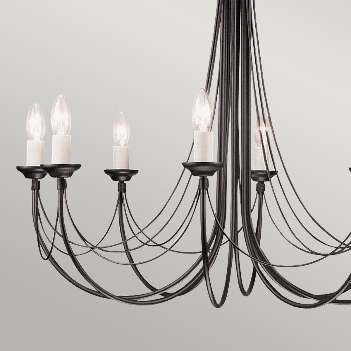 Kronleuchter Carisbrooke mit 8 Lichtern, Schwarz - Elsteadlighting - leuchtengrosshandel24