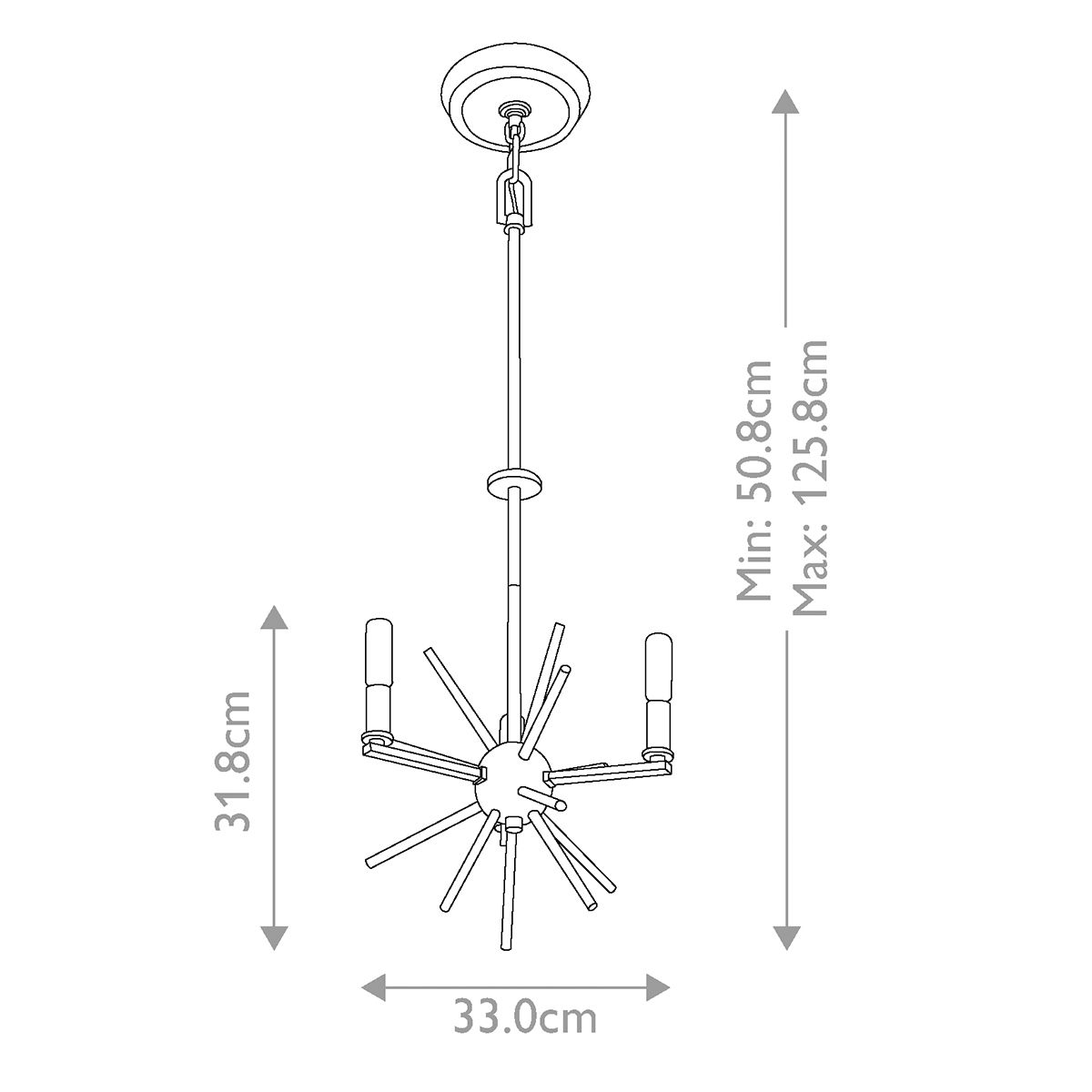 Kronleuchter Carnegie mit 3 Lichtern, Western-Bronze - Elsteadlighting - leuchtengrosshandel24