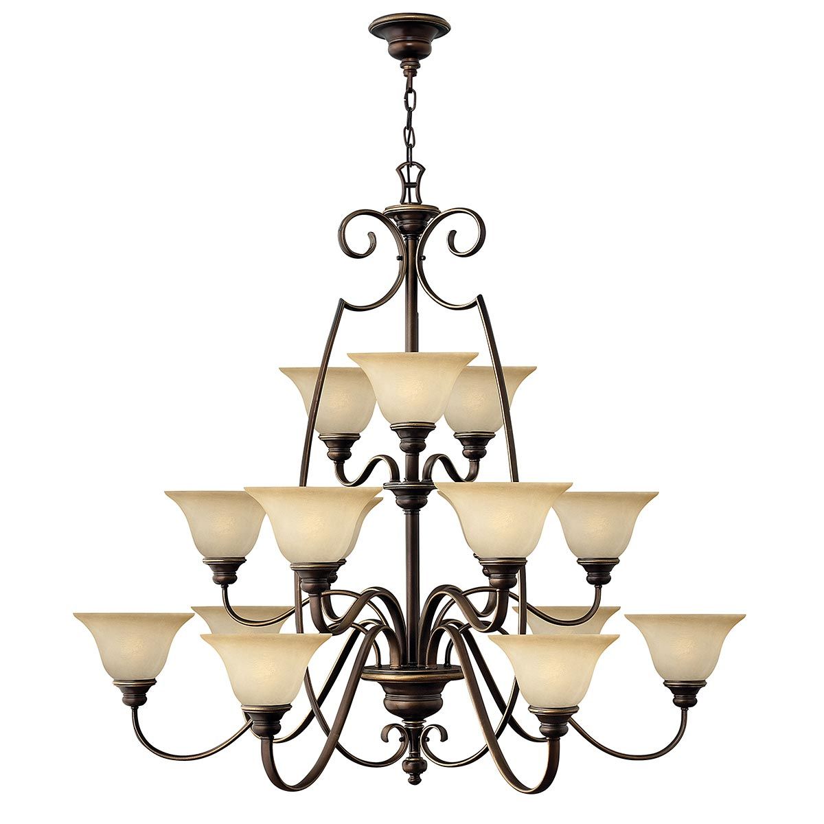 Kronleuchter „Cello“ mit 15 Lichtern, Antikbronze - Elsteadlighting - leuchtengrosshandel24