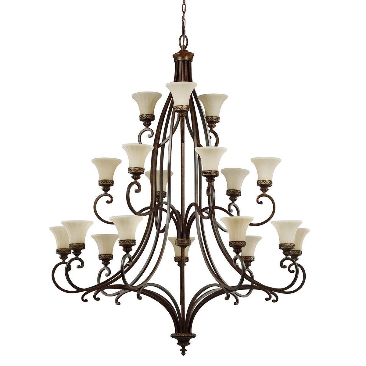 Kronleuchter „Drawing Room“ mit 18 Lichtern, Walnuss - Elsteadlighting - leuchtengrosshandel24