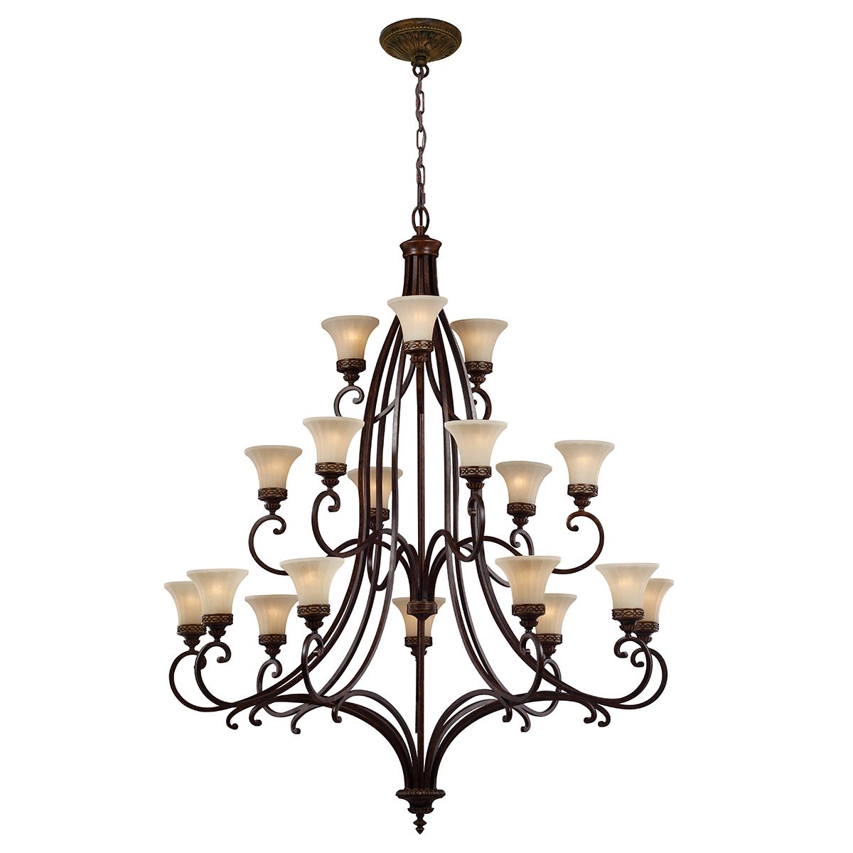 Kronleuchter „Drawing Room“ mit 18 Lichtern, Walnuss - Elsteadlighting - leuchtengrosshandel24