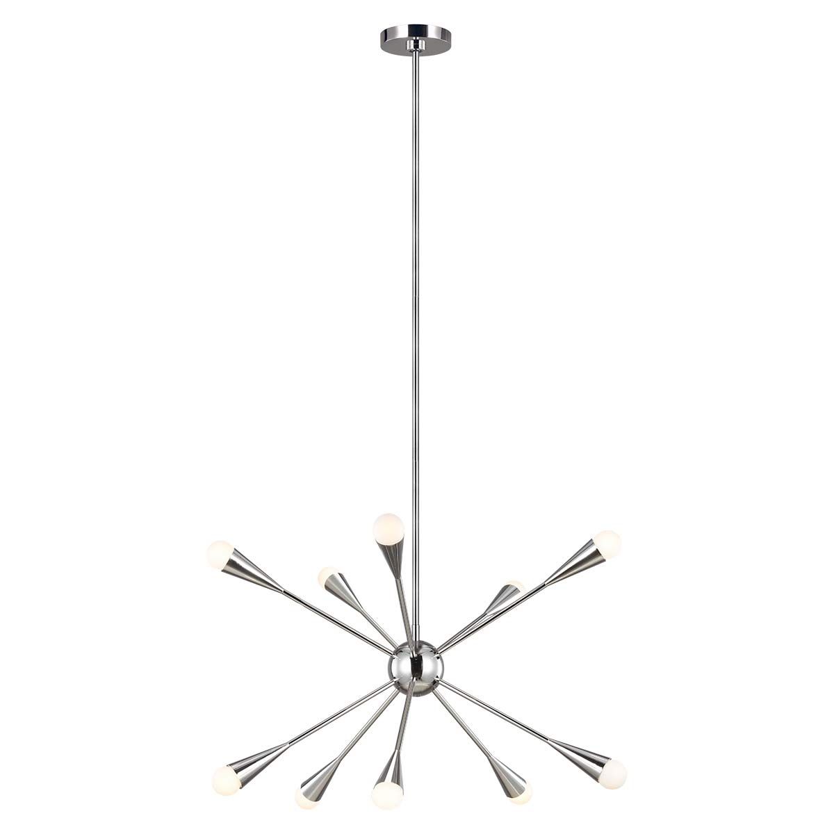 Kronleuchter Jax, 10 Lichter, poliertes Nickel - Elsteadlighting - leuchtengrosshandel24