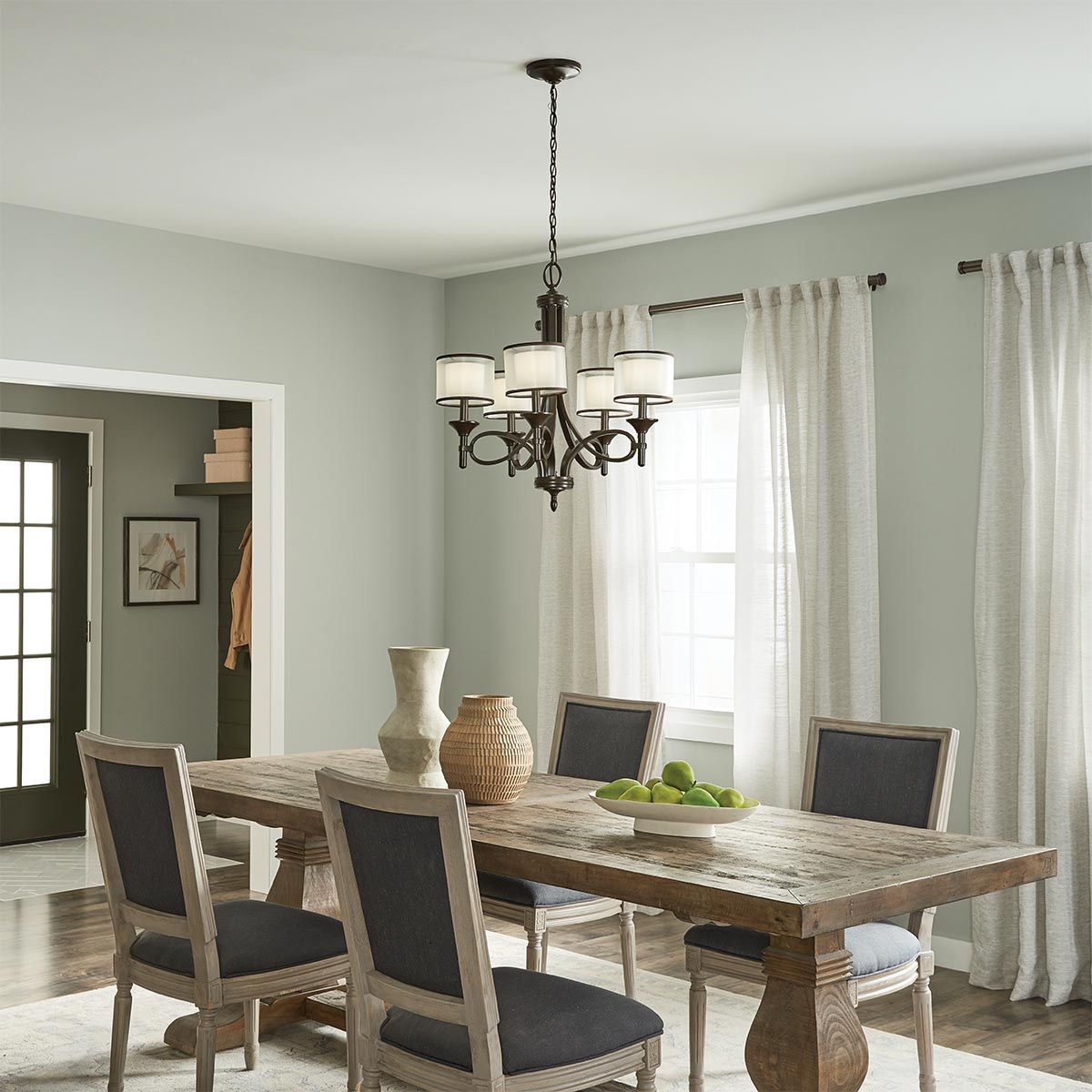 Kronleuchter Lacey mit 5 Lichtern, Mission Bronze - Elsteadlighting - leuchtengrosshandel24