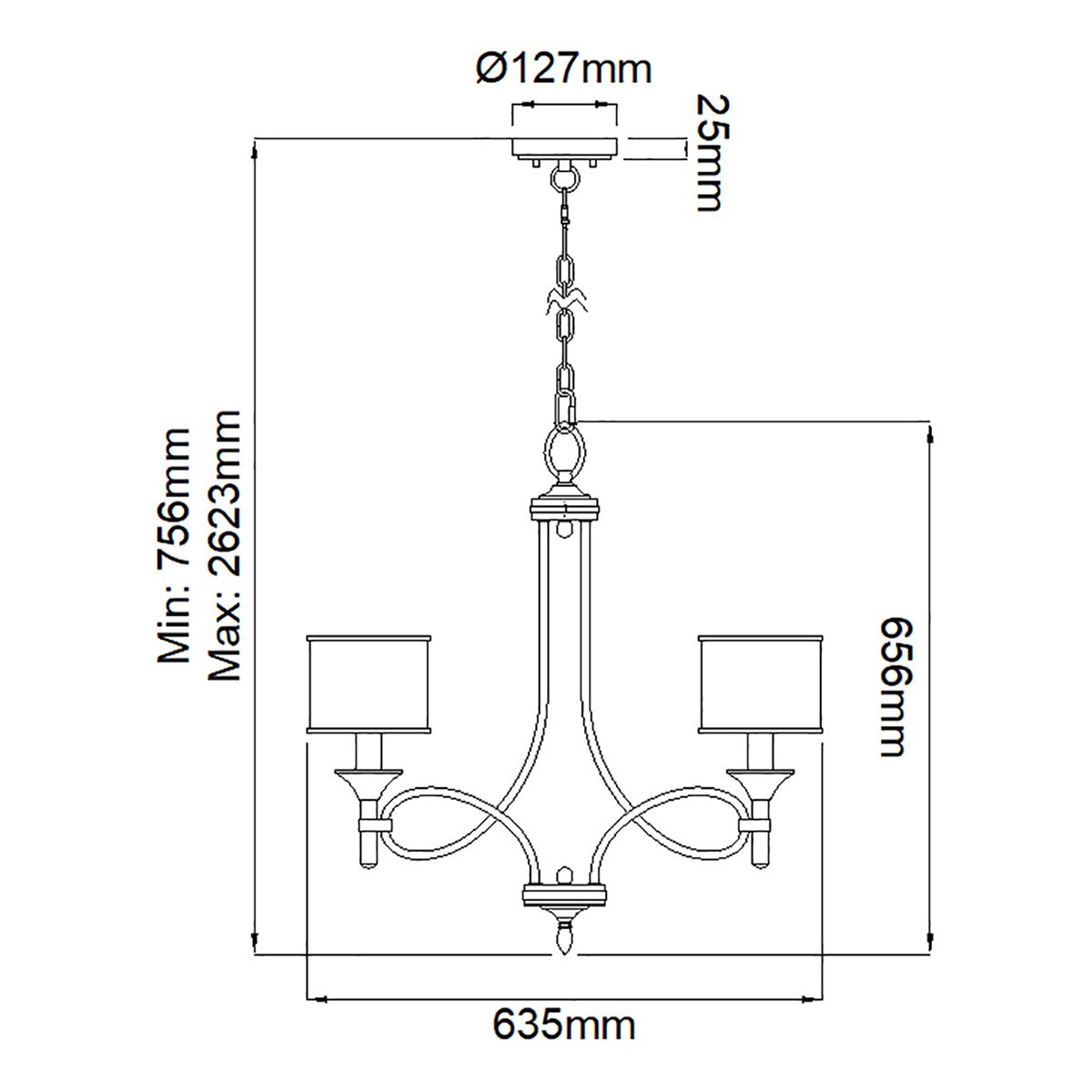 Kronleuchter Lacey mit 5 Lichtern, Mission Bronze - Elsteadlighting - leuchtengrosshandel24