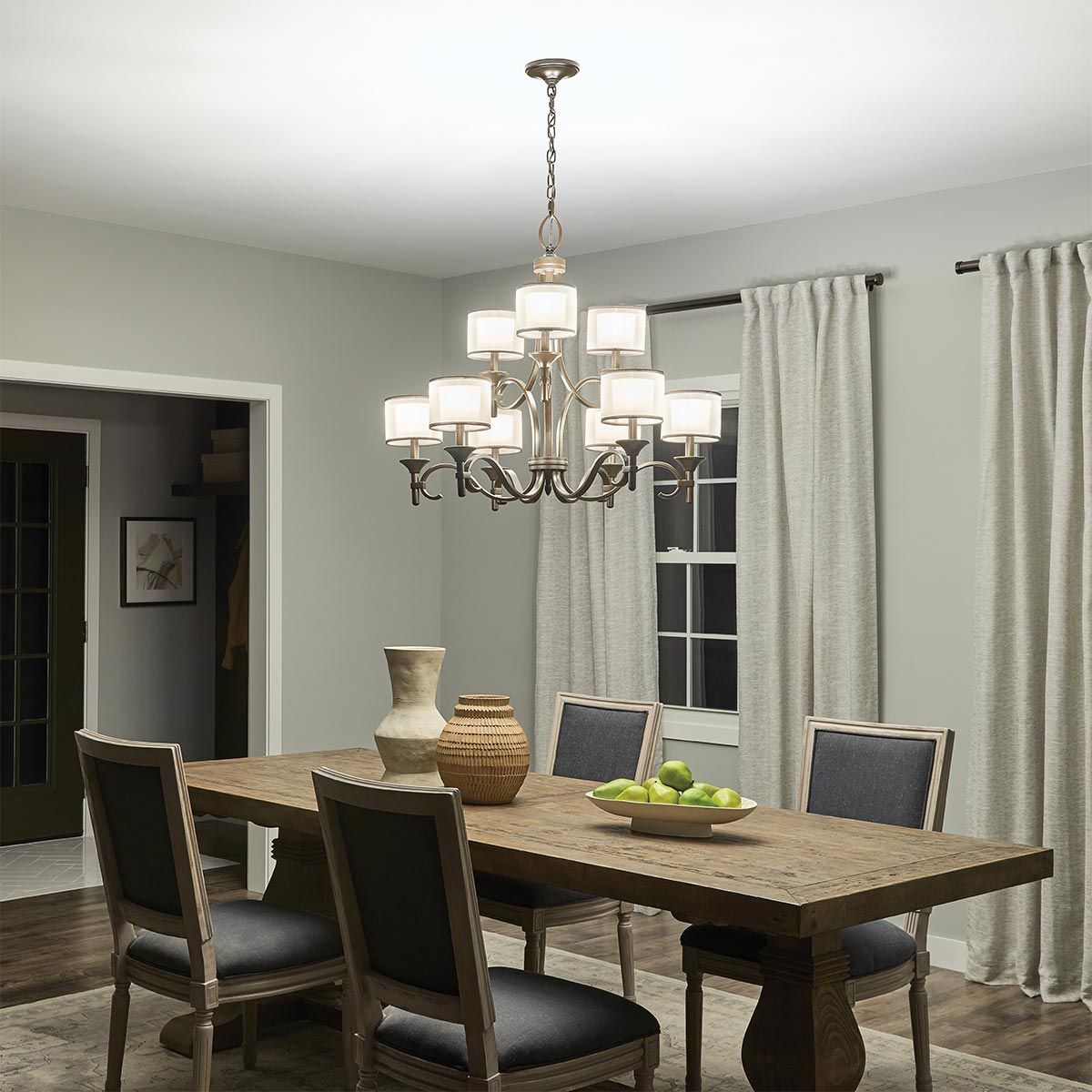 Kronleuchter Lacey mit 9 Lichtern, Antikzinn - Elsteadlighting - leuchtengrosshandel24