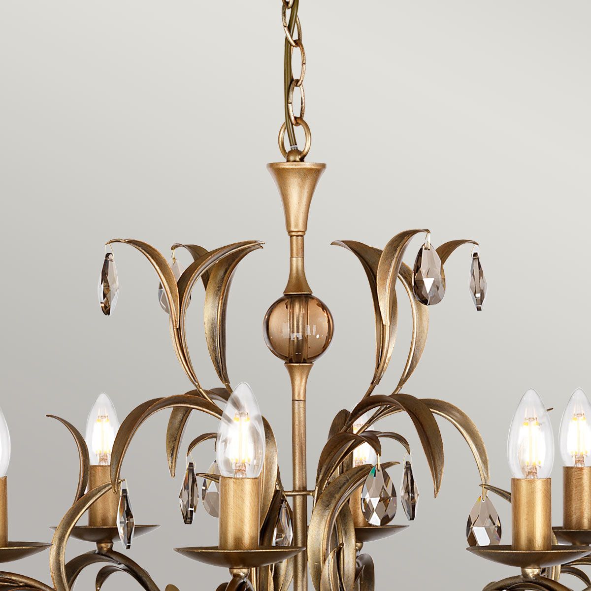 Kronleuchter Lily mit 8 Lichtern, Bronzepatina - Elsteadlighting - leuchtengrosshandel24
