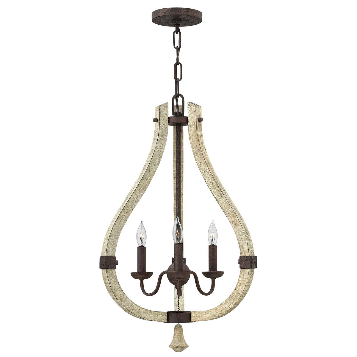 Kronleuchter Middlefield mit 3 Lichtern, Eisenrost - Elsteadlighting - leuchtengrosshandel24