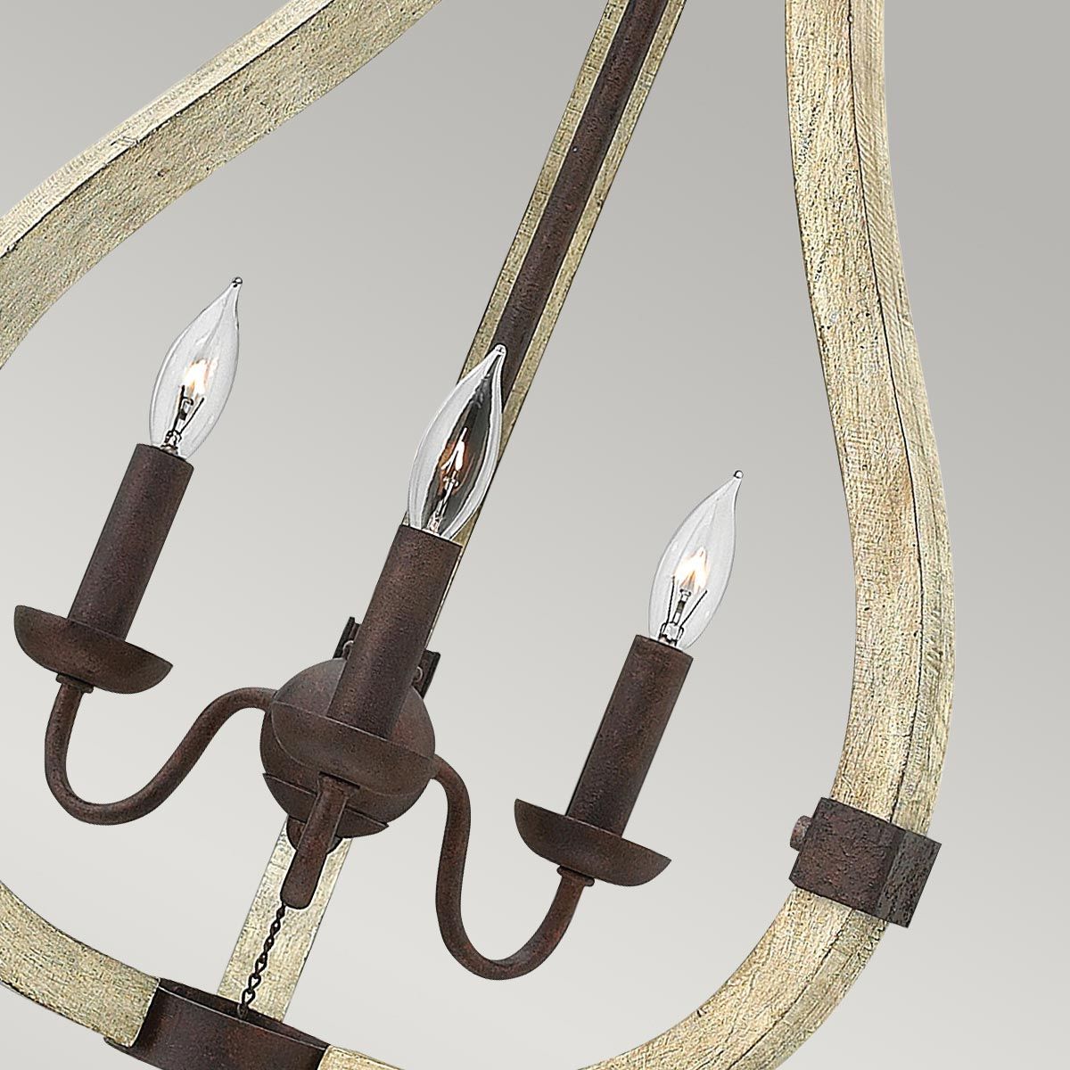 Kronleuchter Middlefield mit 3 Lichtern, Eisenrost - Elsteadlighting - leuchtengrosshandel24