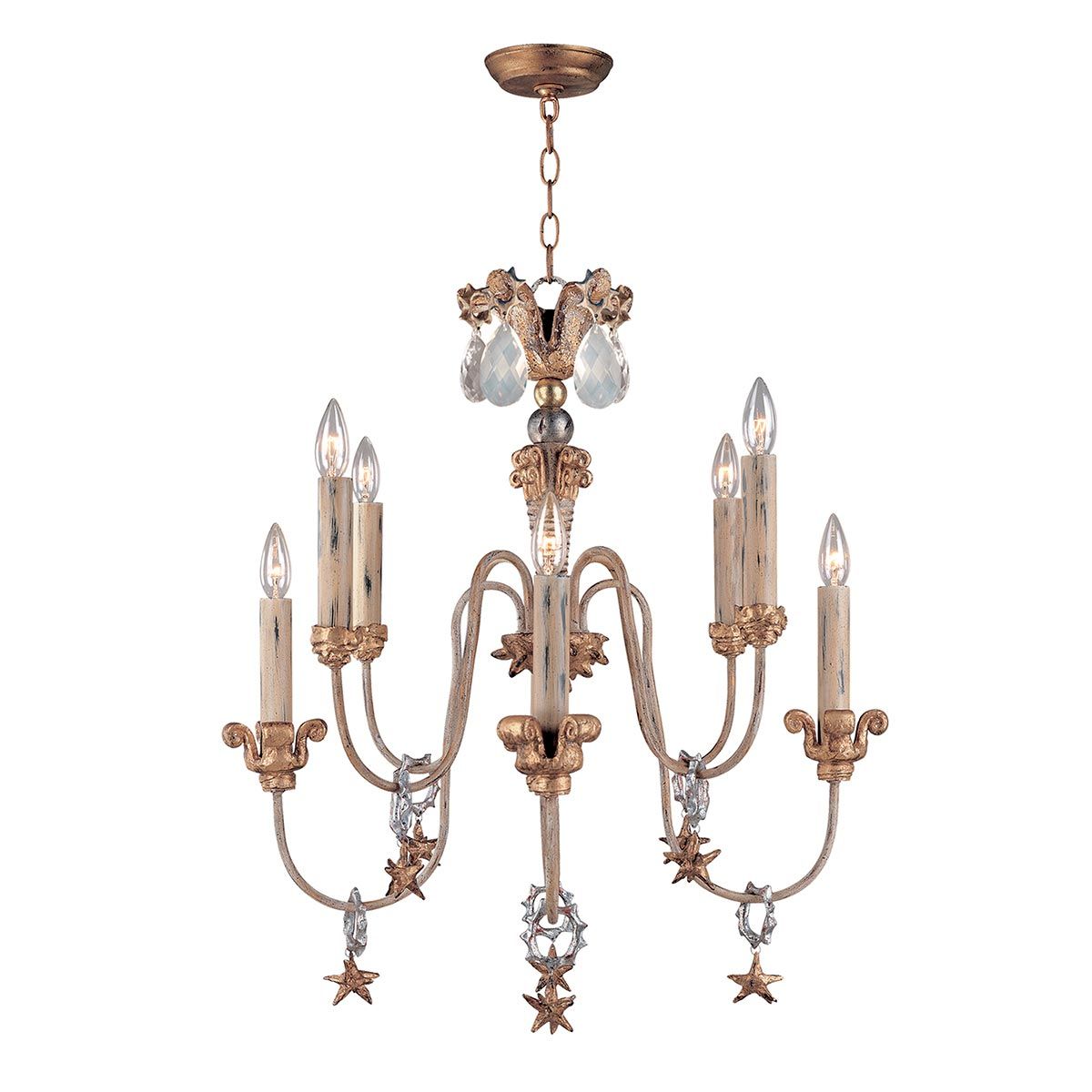 Kronleuchter Mignon 8-flammig - Gold und Silber - Elsteadlighting - leuchtengrosshandel24