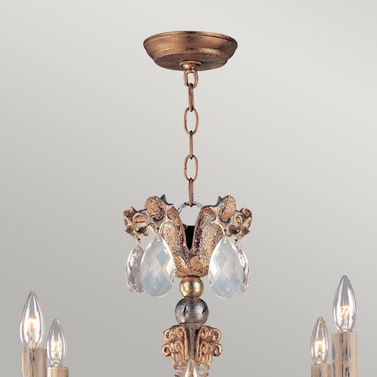 Kronleuchter Mignon 8-flammig - Gold und Silber - Elsteadlighting - leuchtengrosshandel24