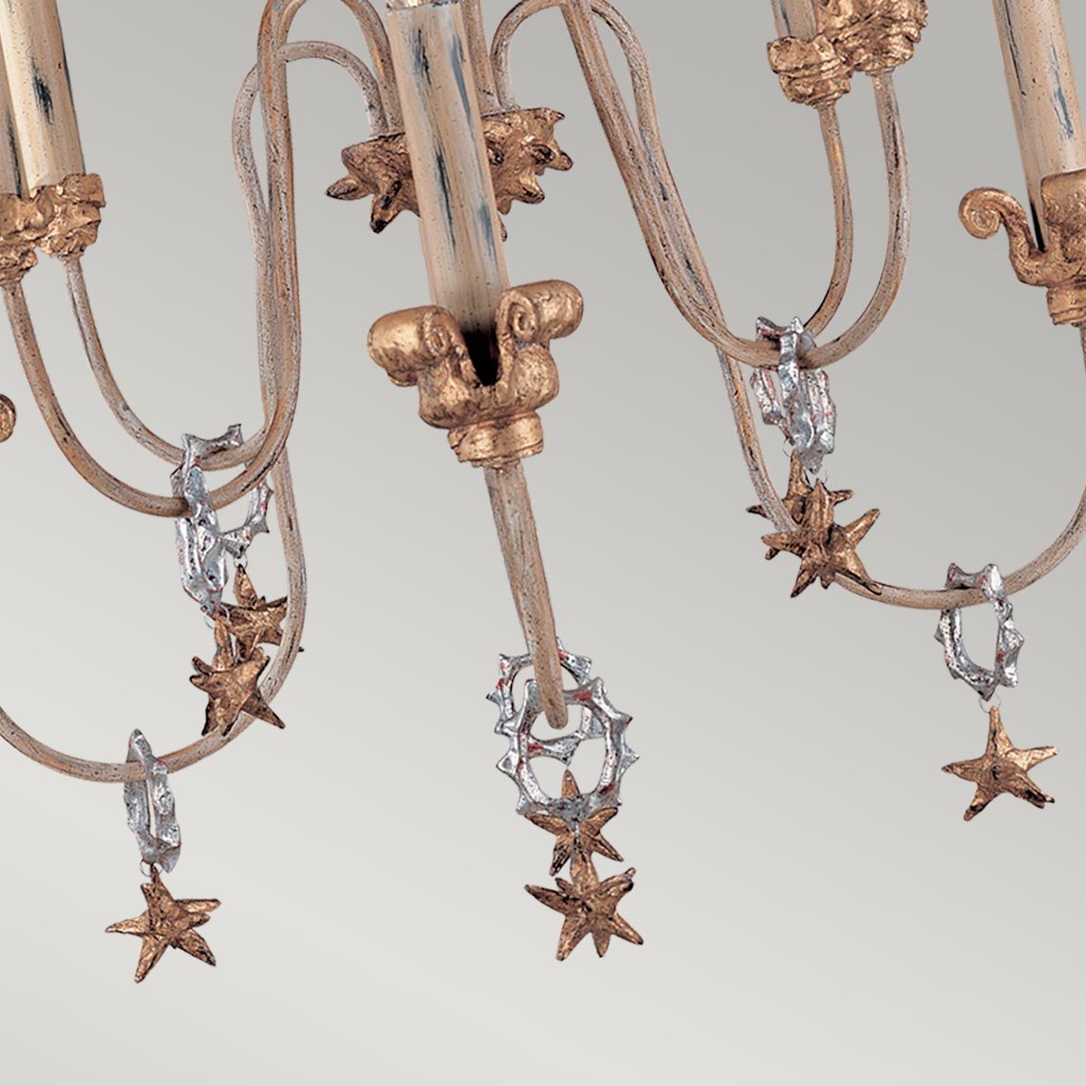 Kronleuchter Mignon 8-flammig - Gold und Silber - Elsteadlighting - leuchtengrosshandel24