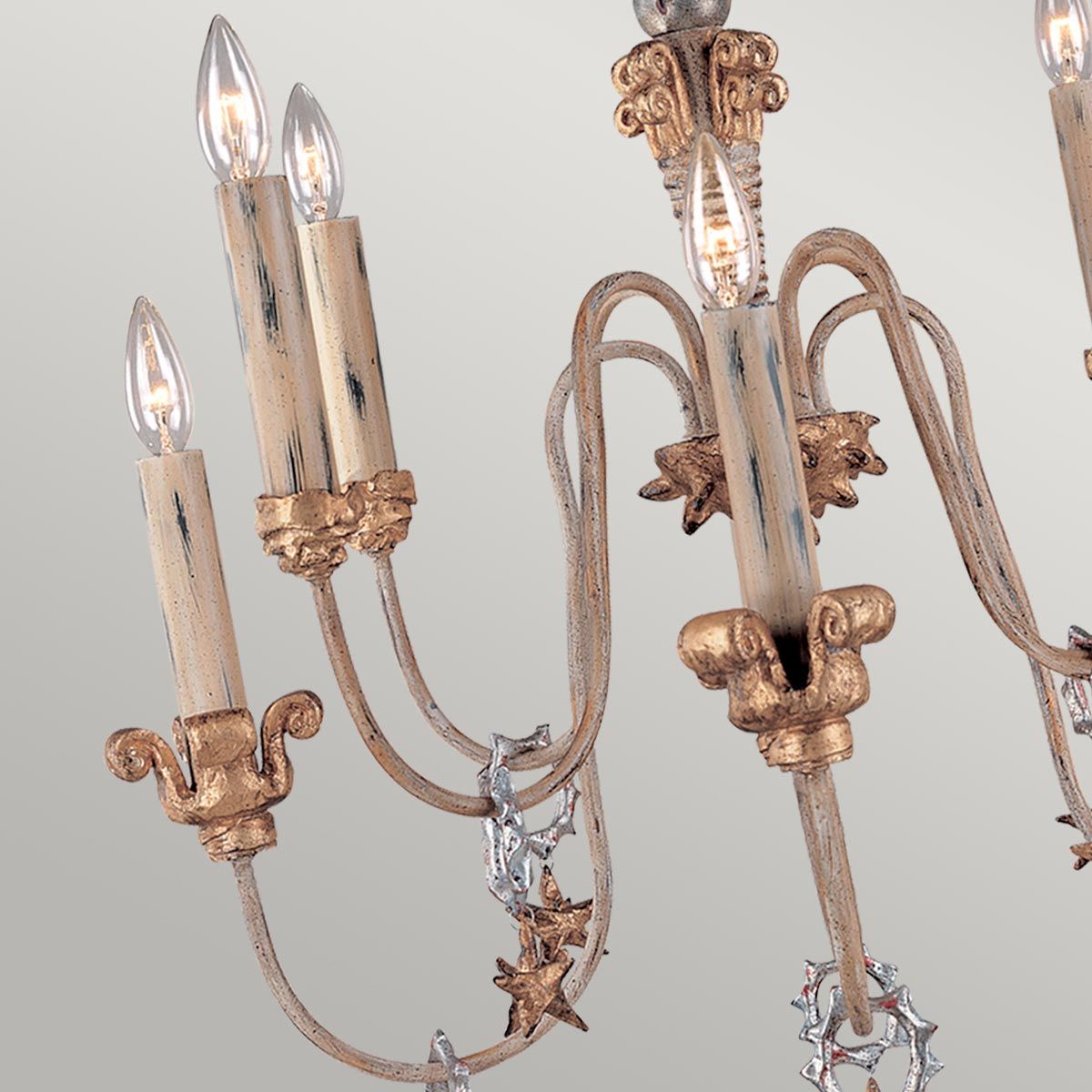 Kronleuchter Mignon 8-flammig - Gold und Silber - Elsteadlighting - leuchtengrosshandel24