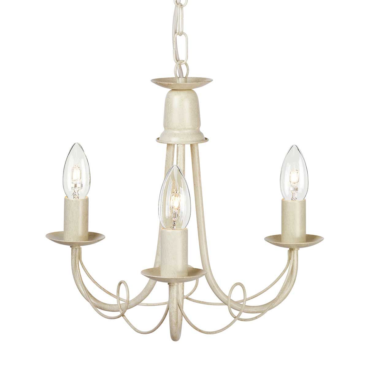 Kronleuchter Minster, 3 Lichter, Elfenbein/Goldpatina - Elsteadlighting - leuchtengrosshandel24