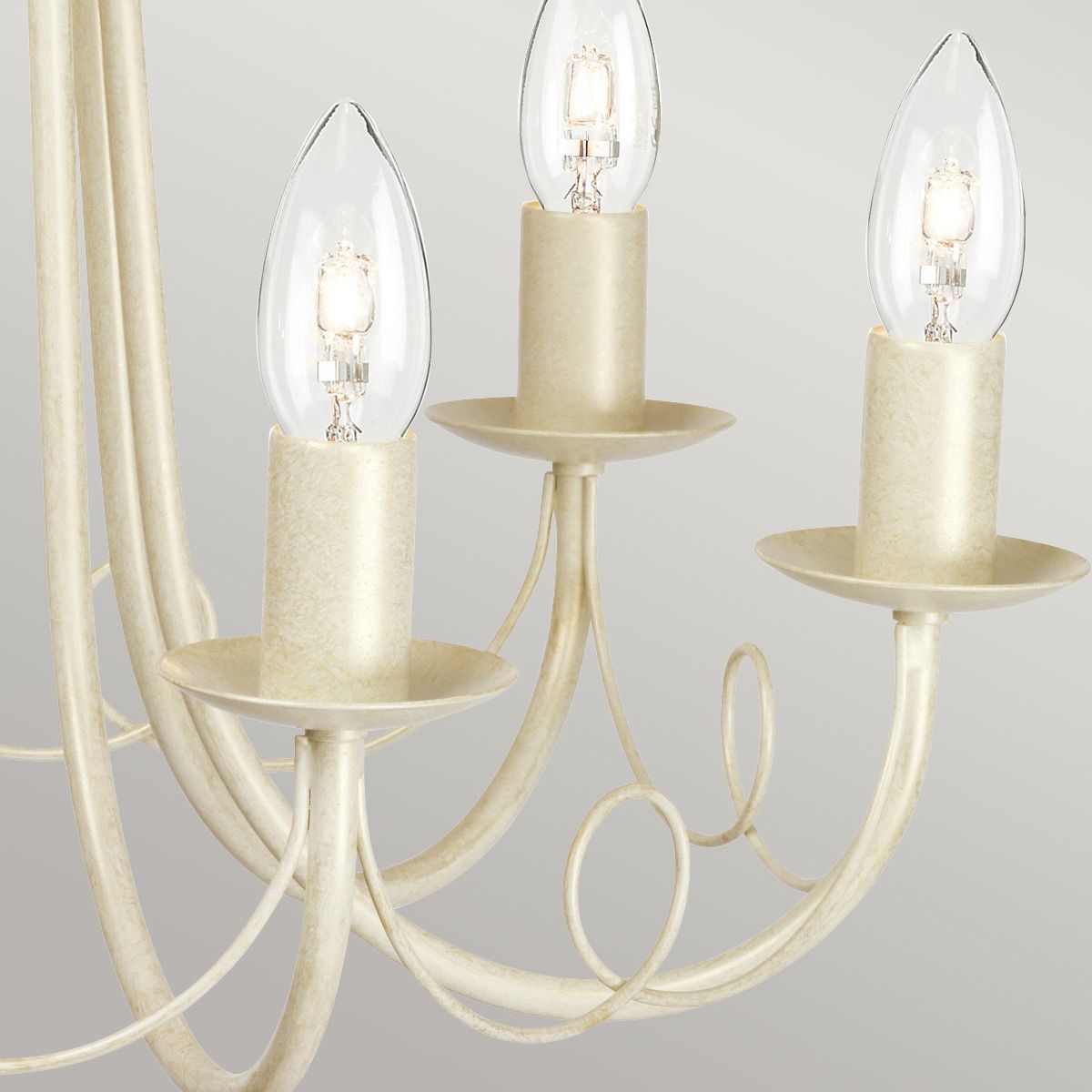 Kronleuchter Minster, 6 Lichter, Elfenbein/Goldpatina - Elsteadlighting - leuchtengrosshandel24
