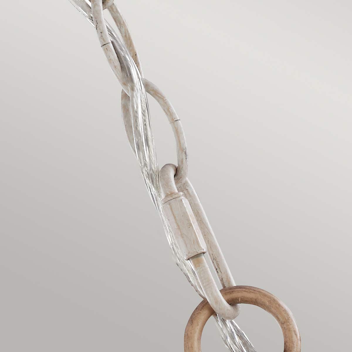 Kronleuchter mit 3 Lichtern, Hartsville, Kreide gewaschen/Strandholz - Elsteadlighting - leuchtengrosshandel24