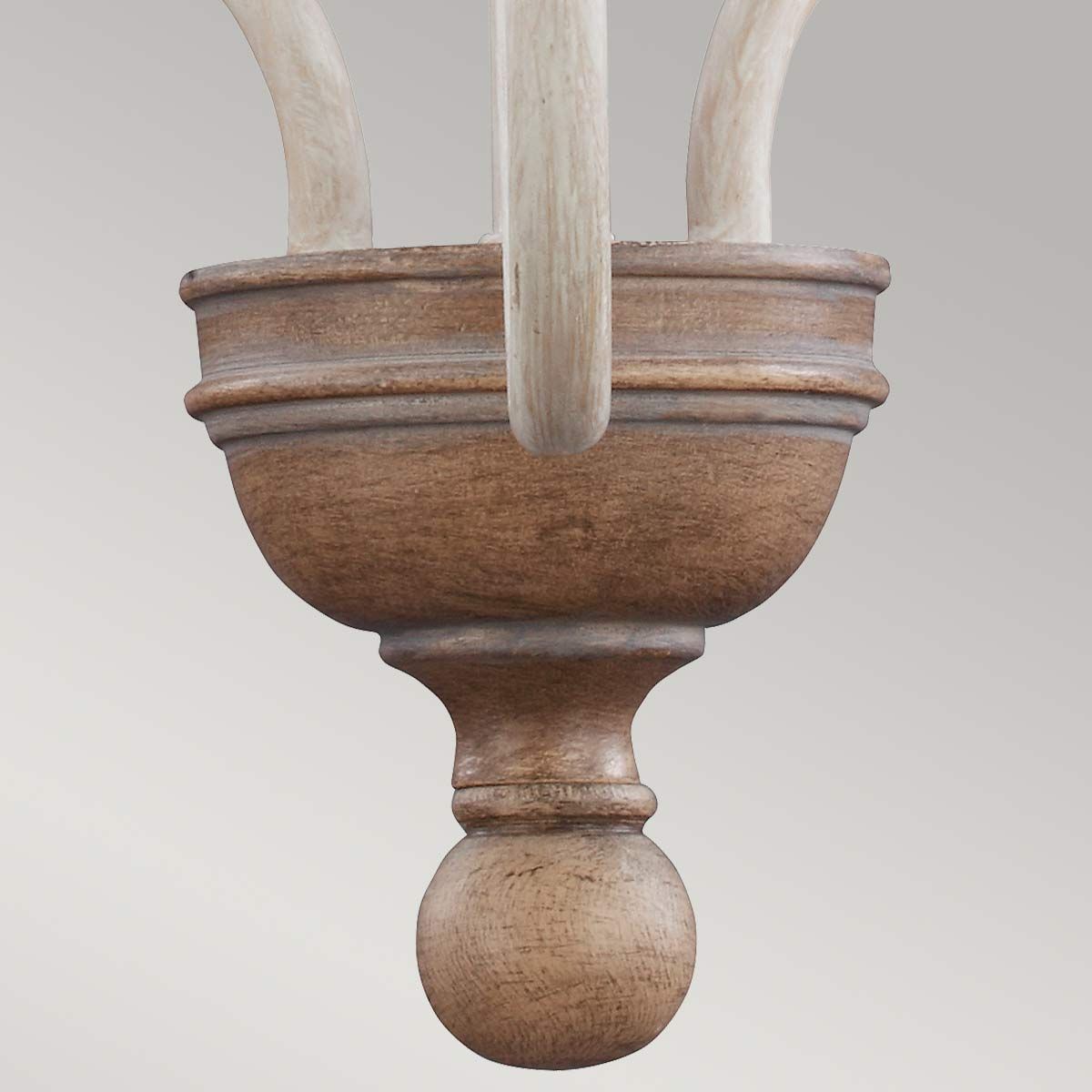 Kronleuchter mit 3 Lichtern, Hartsville, Kreide gewaschen/Strandholz - Elsteadlighting - leuchtengrosshandel24