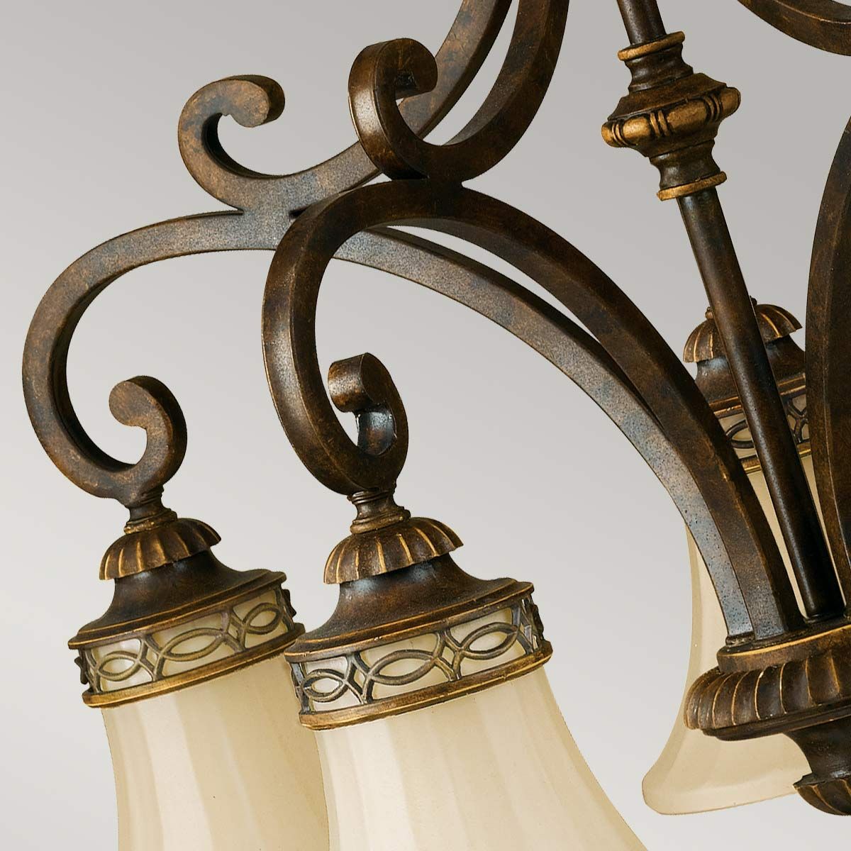 Kronleuchter mit 5 Lichtern für das Wohnzimmer – Walnuss - Elsteadlighting - leuchtengrosshandel24