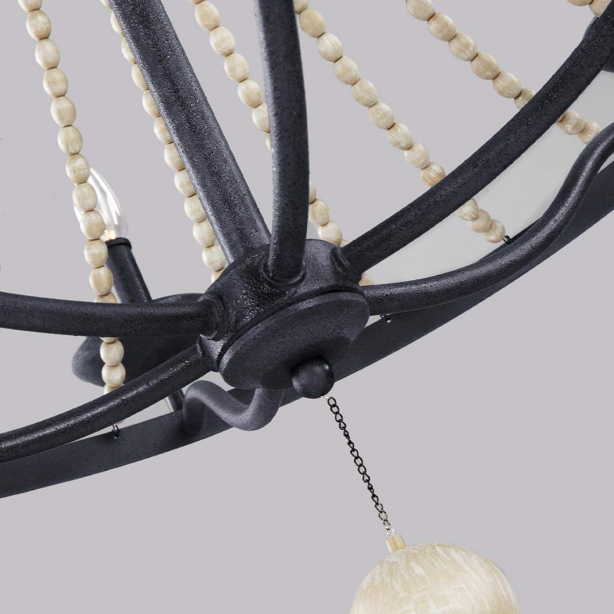 Kronleuchter Nori mit 6 Lichtern, dunkles verwittertes Zink mit Treibholzgrau - Elsteadlighting - leuchtengrosshandel24